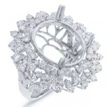 2.98ct 18k White Gold Diamond Semi-mount Ring