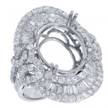 3.18ct 18k White Gold Diamond Semi-mount Ring