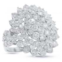 4.10ct 18k White Gold Diamond Lady's Ring Size 9