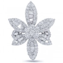 2.53ct 18k White Gold Diamond Flower Ring