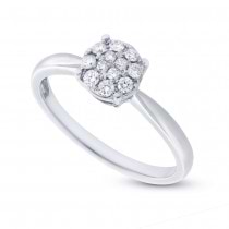 0.20ct 18k White Gold Diamond Cluster Lady's Ring