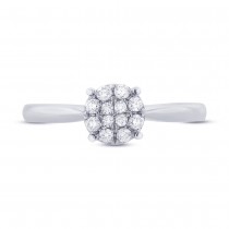 0.20ct 18k White Gold Diamond Cluster Lady's Ring