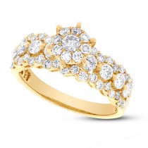 1.47ct 18k Yellow Gold Diamond Round Invisible Ring
