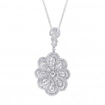 5.30ct 18k White Gold Diamond Pendant Necklace