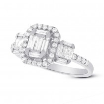 0.85ct 18k White Gold Diamond Baguette Lady's Ring