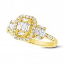 0.85ct 18k Yellow Gold Diamond Baguette Lady's Ring