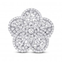 4.18ct 18k White Gold Diamond Flower Ring