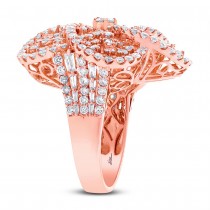 4.18ct 18k Rose Gold Diamond Flower Ring