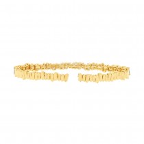 2.78ct 14k Yellow Gold Diamond Baguette Bangle Bracelet