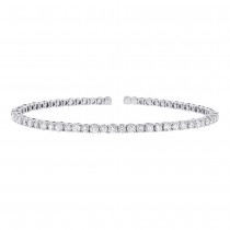 3.39ct 14k White Gold Diamond Bangle Bracelet