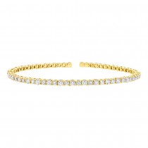 3.39ct 14k Yellow Gold Diamond Bangle Bracelet