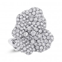 5.05ct 18k White Gold Diamond Flower Ring