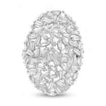 3.20ct 14k White Gold Diamond Baguette Lady's Ring
