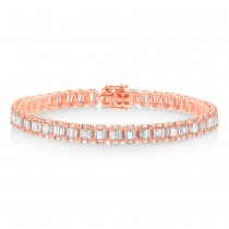 4.00ct 18k Rose Gold Diamond Baguette Bracelet