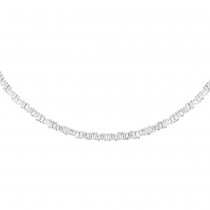 3.96ct 14k White Gold Diamond Baguette Choker Necklace
