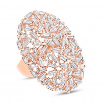 2.97ct 14k Rose Gold Diamond Baguette Lady's Ring