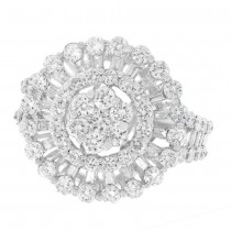 2.47ct 18k White Gold Diamond Flower Lady's Ring