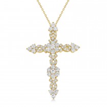 Diamond Cross Pendant Necklace 14k Yellow Gold (1.93ct)