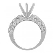2.13ct 14k White Gold Diamond Semi-mount Ring