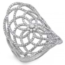 1.22ct 14k White Gold Diamond Lace Lady's Ring