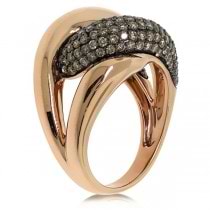 1.56ct 14k Rose Gold Champagne Diamond Link Ring