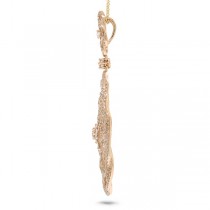 1.46ct 14k Rose Gold Diamond Lace Pendant Necklace