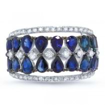 0.47ct Diamond & 3.64ct Blue Sapphire 14k White Gold Ring
