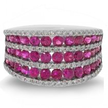 0.48ct Diamond & 1.79ct Pink Sapphire 14k White Gold Ring
