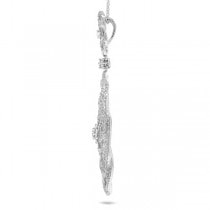 1.46ct 14k White Gold Diamond Lace Pendant Necklace