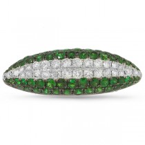 0.57ct Diamond & 1.41ct Green Garnet 14k White Gold Ring