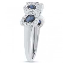 0.32ct Diamond & 1.07ct Blue Sapphire 14k White Gold Ring