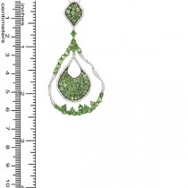 0.57ct Diamond & 4.62ct Green Garnet 14k White Gold Pendant Necklace