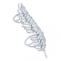 2.65ct 14k White Gold Diamond Feather Ring