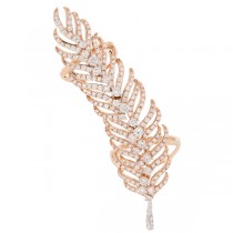 2.65ct 14k Rose Gold Diamond Feather Ring