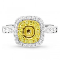 0.47ct 18k Two-tone Gold Natural Yellow Diamond Semi-mount Ring