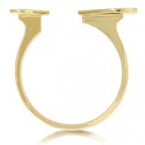 0.33ct 14k Yellow Gold Diamond Pave Heart Ring