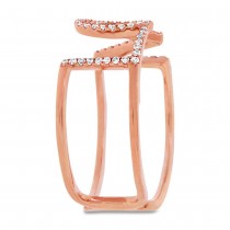 0.20ct 14k Rose Gold Diamond ''Love'' Ring Size 6