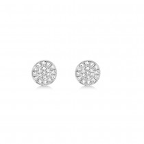 Diamond Pave Stud Earrings 14k White Gold (0.07ct)