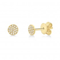 Diamond Pave Stud Earrings 14k Yellow Gold (0.07ct)