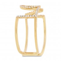 0.20ct 14k Yellow Gold Diamond ''Love'' Ring Size 11