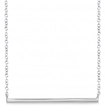 Diamond Pave Horizontal Bar Necklace 14k White Gold (0.08ct)