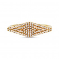 0.25ct 14k Yellow Gold Diamond Pave Lady's Ring Size 6.5