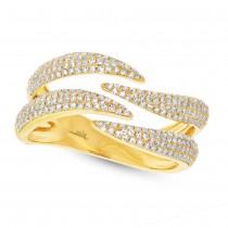 0.59ct 14k Yellow Gold Diamond Pave Lady's Ring
