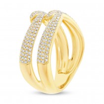 0.59ct 14k Yellow Gold Diamond Pave Lady's Ring