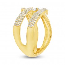 0.70ct 14k Yellow Gold Diamond Pave Lady's Ring
