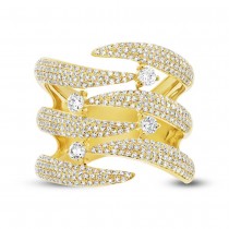 1.12ct 14k Yellow Gold Diamond Pave Lady's Ring