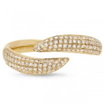 0.43ct 14k Yellow Gold Diamond Pave Lady's Ring