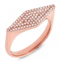 0.25ct 14k Rose Gold Diamond Pave Lady's Ring