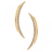 0.28ct 14k Yellow Gold Diamond Ear Crawler Earrings
