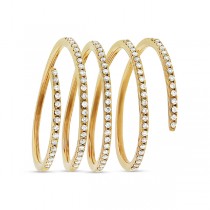 0.36ct 14k Yellow Gold Diamond Spiral Lady's Ring